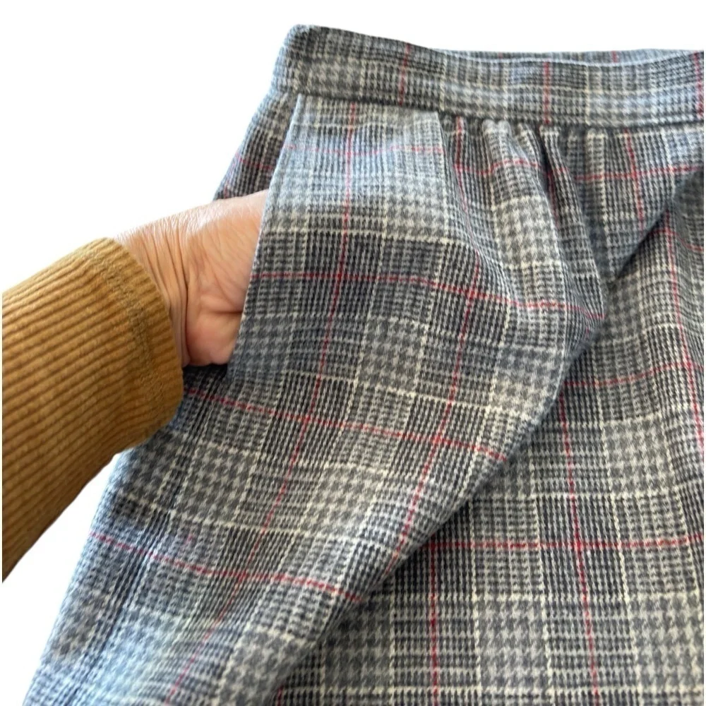 VTG Pendleton Plaid Wool Midi Skirt Womens 12P Lined Pleaded Pockets Made in USA